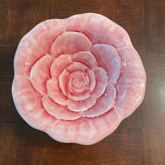 Maxcera Rose Pottery Style Serving Soup Decorator Dining Bowl - Picture 1 of 7